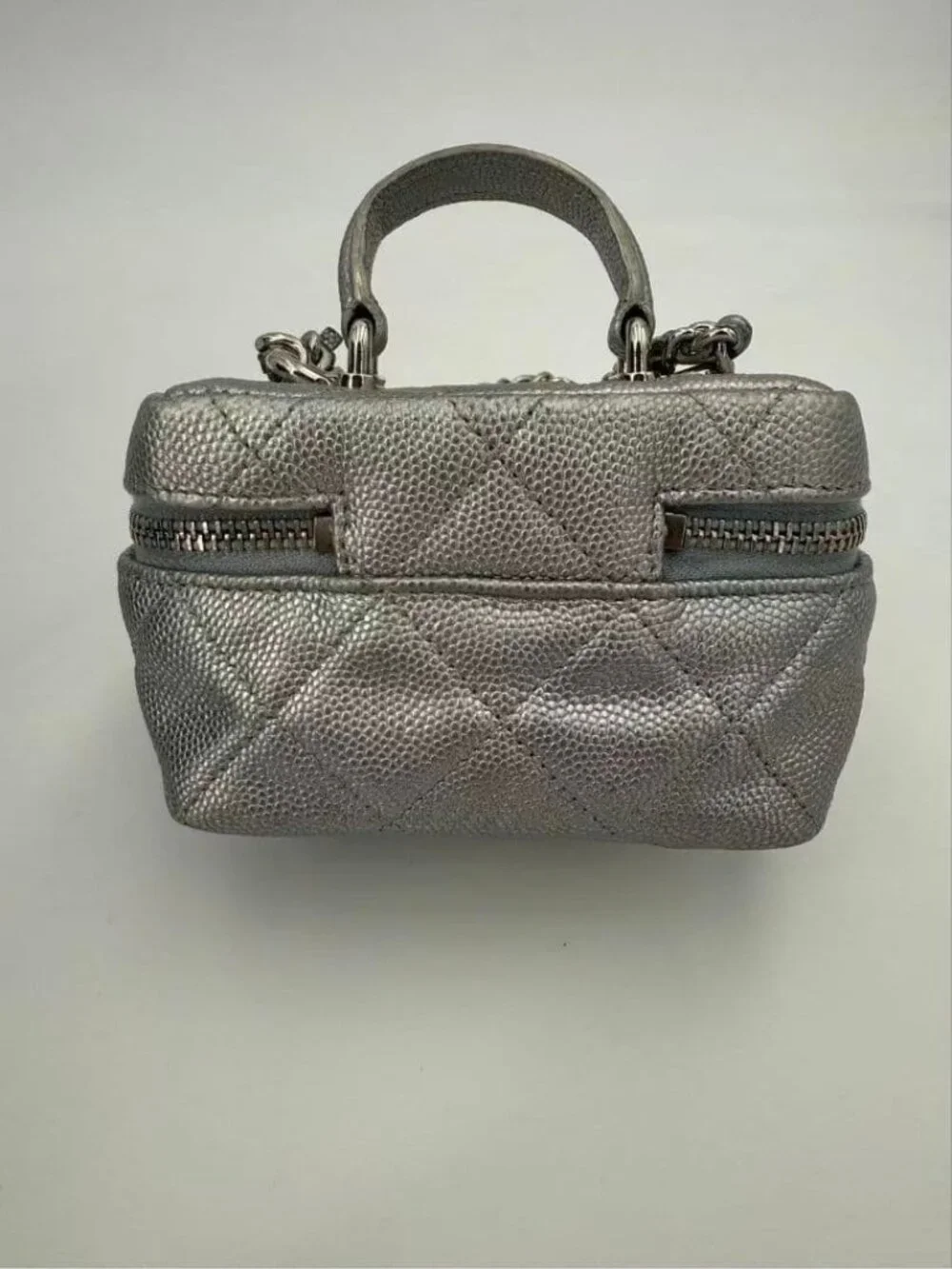 Chanel Caviar Leather Mini Flap Bag Silver